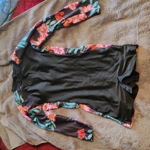 NEW!! One piece long sleeve w/shorts swim suit.